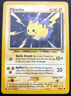 Pikachu 70/111 Neo Genesis Regular Common LP Pokemon 2000 - Image 1