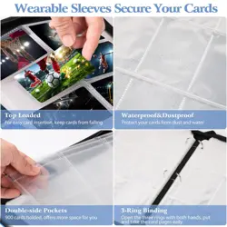 Trading Card Binder, 900 Pockets Baseball Card Binder Sleeves with Zipper, Do... - Image 3