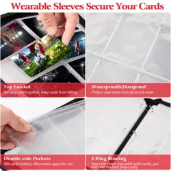 Trading Card Binder, 900 Pockets Baseball Card Binder Sleeves with Zipper, Do... - Image 3