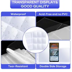 120 Pack 9 Pocket Double Side Card Sleeves Binder Sheets Holds 2160 Cards,Tra... - Image 5