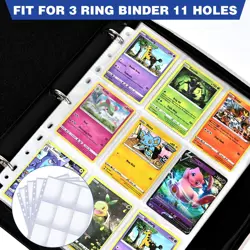 400 Pack 9 Pocket Double Side Card Sleeves Binder Sheets, Holds 7200 Cards, T... - Image 3