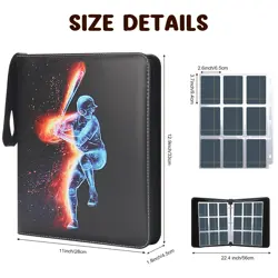 Baseball Card Binder 900 Pockets, Baseball Card Holder 9-Pocket Trading Card ... - Image 5