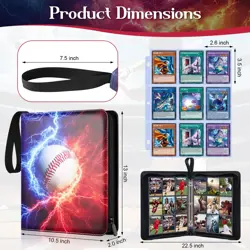 900 Pockets Baseball Card Binder for Trading Cards, 9 Pocket Sports Card Bind... - Image 2