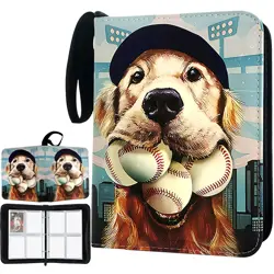 400 Pockets Baseball Card Binder, Trading Card Binder 4 Pocket with 50 Remova... - Image 1