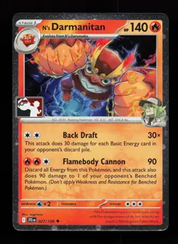 N's Darmanitan 027/159 Promo,FOIL Prize Pack Series Cards Pokemon Card - Image 1