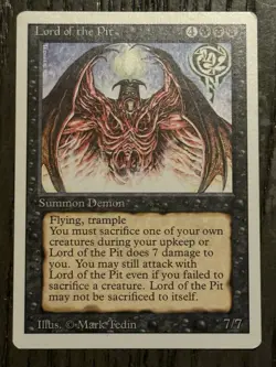 MTG Lord of the Pit Revised Edition Regular Rare Card - Image 1
