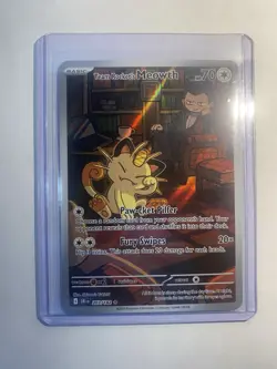Team Rockets Meowth 203/182 SV10 Destined Rivals Illustrated Card Mint Condition - Image 1