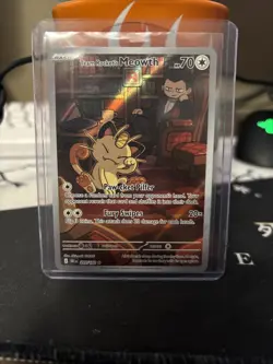 Team Rockets Meowth 203/182 SV10 Destined Rivals Illustrated Card Mint Condition - Image 1