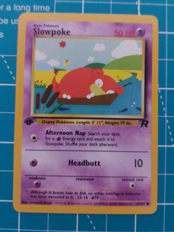 Slowpoke 67/82 Team Rocket Rare Pokemon Card TCG 1st Edition NM - Image 1