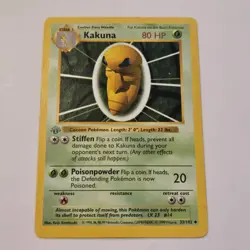 Base Set Kakuna 1st Edition Shadowless 33/102 LP Pokemon - Image 1