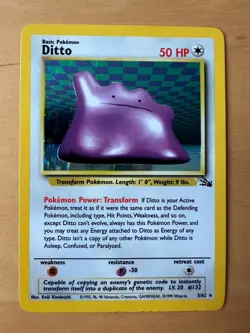 Ditto 3/62 Pokemon Fossil Set Holo Rare Card Excellent Condition - Image 1