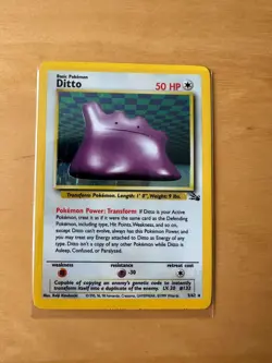 Ditto 3/62 Pokemon Fossil Set Holo Rare Card Excellent Condition - Image 3