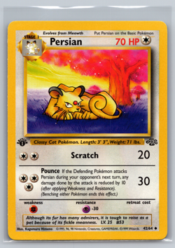 Pokemon Card - Persian - 1st Edition - UC (42/64) WOTC Jungle *LP* - Image 1