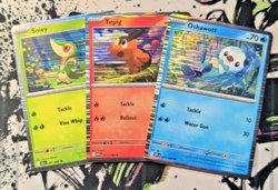 Snivy 001 Tepig 011 Oshawott 021 Pokemon Black & White Poster - Image 1