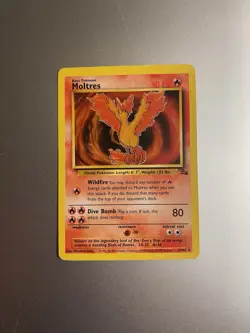 Moltres - 27/62 - Pokemon Fossil Unlimited Rare Card WOTC Vintage LP - Image 1