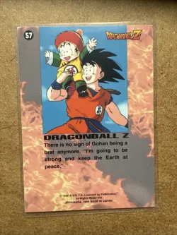 Dragon Ball Z "IS IT DEFEAT OR VICTORY THAT WAITS IN THE DARKU" #57 Trading Card - Image 2