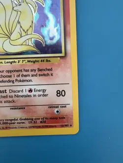 Pokemon TCG Ninetales Base Set Holo Unlimited Rare Card 12/102 LP Condition [En] - Image 4
