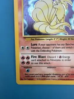 Pokemon TCG Ninetales Base Set Holo Unlimited Rare Card 12/102 LP Condition [En] - Image 5