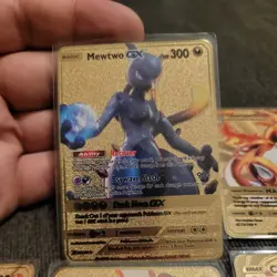Custom Gold Metal Pokemon Card Lot (6) - Charizard, Pikachu VMAX, Mewtwo GX - Image 2