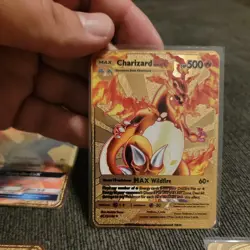 Custom Gold Metal Pokemon Card Lot (6) - Charizard, Pikachu VMAX, Mewtwo GX - Image 4