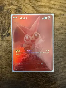 Victini 172/086 White Flare TCG Pokemon Card English Mint Pack Fresh - Red Holo - Image 1