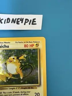 Pokemon TCG Raichu Holo Unlimited Rare Card 14/102 Base Set WOTC LP/MP Condition - Image 3