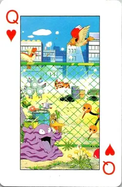 1990's Pokemon Pocket Monsters Queen of Hearts Playing Card - Image 1
