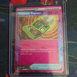 Treasure Tracker 131/131 Holo Pokemon TCG Card Prismatic Evolutions - Image 3