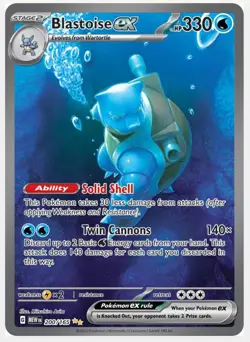 Pokemon TCG S&V 151 Blastoise EX #200 Full Art Ultra Rare Card PSA 10 - Image 3