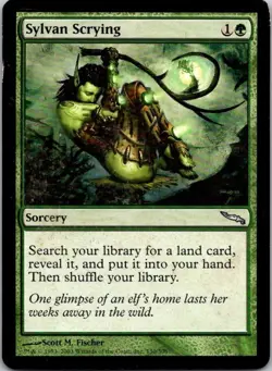 MTG Mirrodin Sylvan Scrying Uncommon Played - Image 1