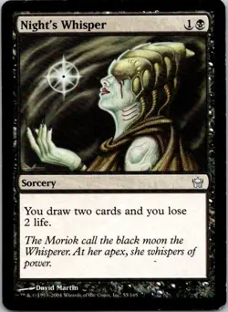 MTG Night's Whisper Fifth Dawn Uncommon Played See Scan C - Image 1