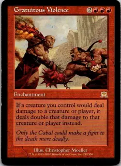 MTG Onslaught Gratuitous Violence Rare Played B - Image 1