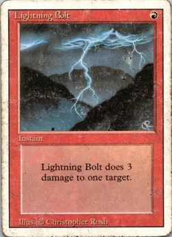 MTG Revised Lightning Bolt Well Played See Scan - Image 1