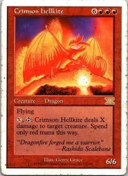 MTG 6th Edition Crimson Hellkite Well Played See Scan - Image 1
