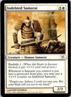 MTG Indebted Samurai Betrayers Of Kamigawa Played See Scan - Image 1
