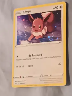 Pokemon TCG Sword & Shield Eevee SWSH127 Black Star Promo Cosmos Rare Holo SWIRL - Image 1