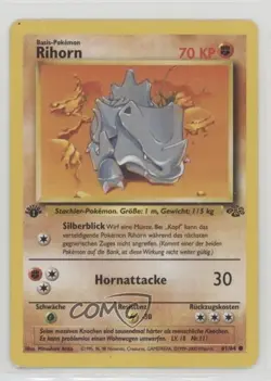 Rhyhorn German 1st Ed. Pokemon Jungle #61 1999 15fy - Image 1