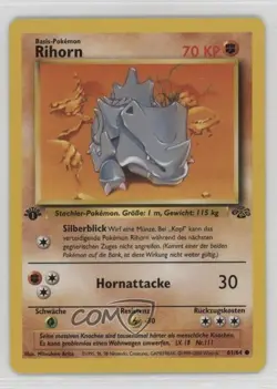 Rhyhorn German 1st Ed. Pokemon Jungle #61 1999 15fy - Image 1