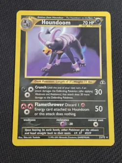 Houndoom - 23/75 Neo Discovery Pokemon TCG - Regular Unlimited RARE - MP - Image 1