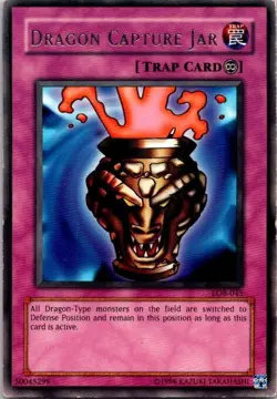 Yugioh Dragon Capture Jar LOB-045 Played Foil Rare See Scan - Image 1