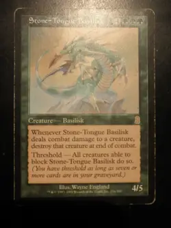 mtg magic Stone-Tongue Basilisk odyssey ENGLISH Basilic langue de Pierre PLAYED - Image 1