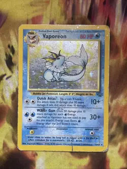 Vaporeon 12/64 Jungle Set Holo Rare Pokemon TCG Card 1999 HP - Image 1