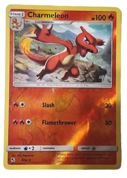 Charmeleon 8/68 Reverse Holo Pokemon Card Hidden Fates NM - Image 1
