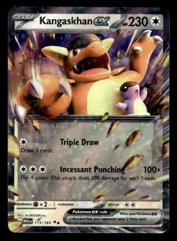 Kangaskhan ex 115/165 Double Rare 151 Set Pokemon Card - Image 1