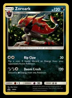 Zoroark SM89 Holo Rare Black Star Promo Pokemon Card - Image 1