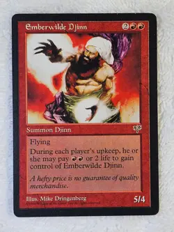 MTG Emberwilde Djinn - Mirage (MIR) 1996 Magic The Gathering Card Rare NM - Image 2