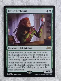 MTG Elvish Archivist #168 Wilds of Eldraine Magic the Gathering Card Rare NM - Image 1