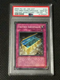 YUGIOH PSA 10 2004 The First Sarcophagus AST-101 Super Rare 1st Edition *2247 - Image 1
