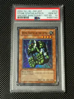 YUGIOH PSA 10 Stone Statue of the Aztecs AST-014 Super Rare 1st Edition *7140 - Image 1