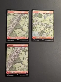 MTG - 3x Mountain 278 + 279 - NM Full Art - Pack Fresh Lord of the Rings - Magic - Image 3